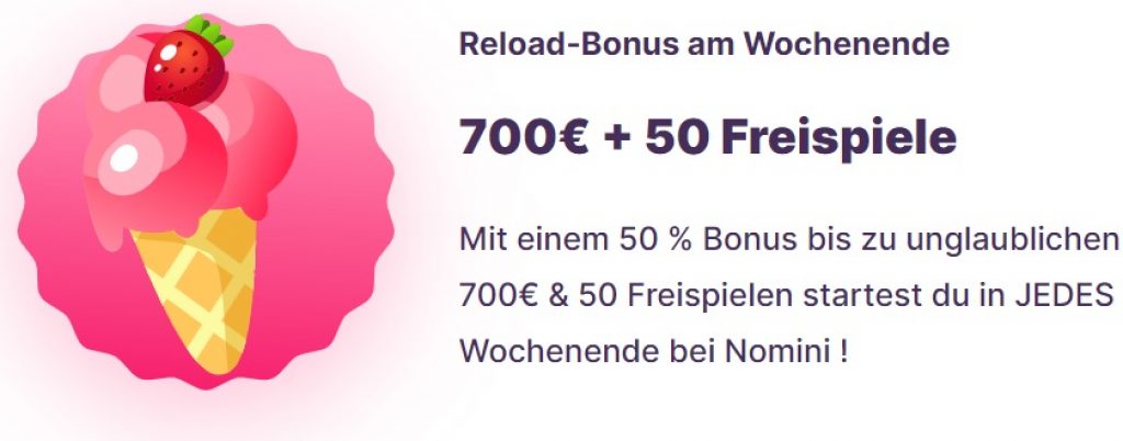 Nomini Casino Reload Bonus